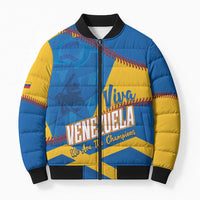 Baseball Venezuela 2026 Custom Bomber Puffer Jacket 1st Champions Proud Blue Version