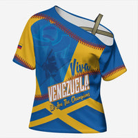 Baseball Venezuela 2026 Custom Cross Shoulder Shirt 1st Champions Proud Blue Version