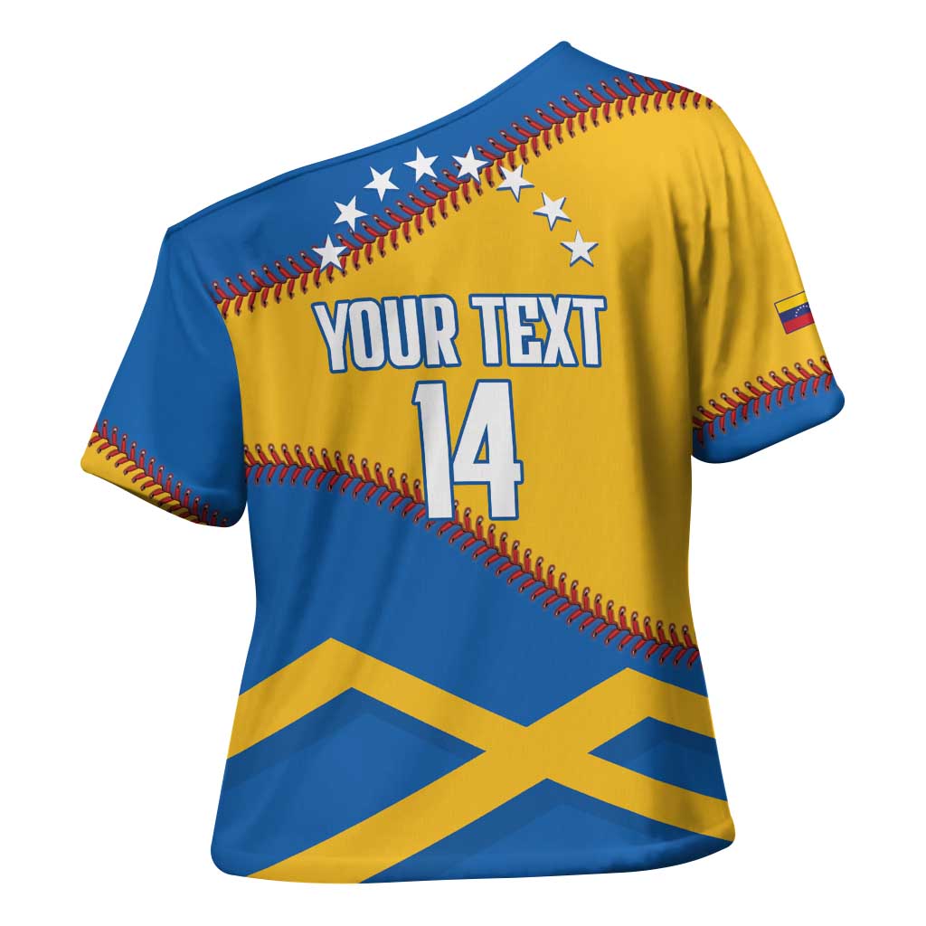 Baseball Venezuela 2026 Custom Cross Shoulder Shirt 1st Champions Proud Blue Version