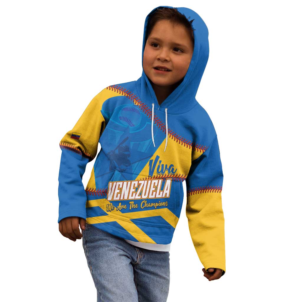 Baseball Venezuela 2026 Custom Kid Hoodie 1st Champions Proud Blue Version