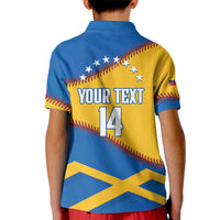 Baseball Venezuela 2026 Custom Kid Polo Shirt 1st Champions Proud Blue Version