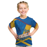 Baseball Venezuela 2026 Custom Kid T Shirt 1st Champions Proud Blue Version