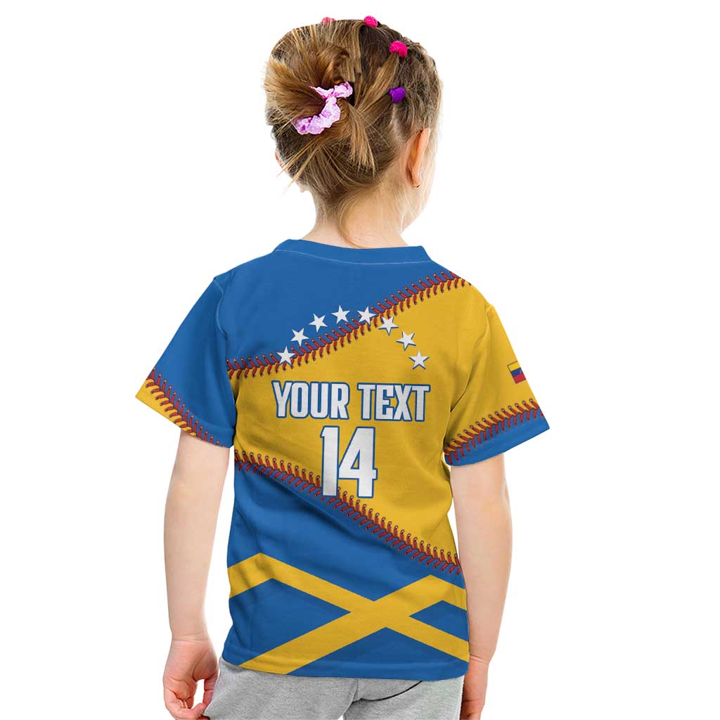 Baseball Venezuela 2026 Custom Kid T Shirt 1st Champions Proud Blue Version