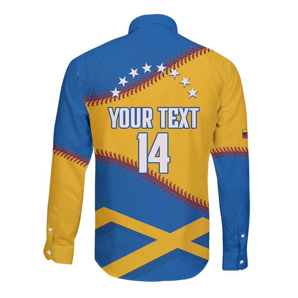 Baseball Venezuela 2026 Custom Long Sleeve Button Shirt 1st Champions Proud Blue Version