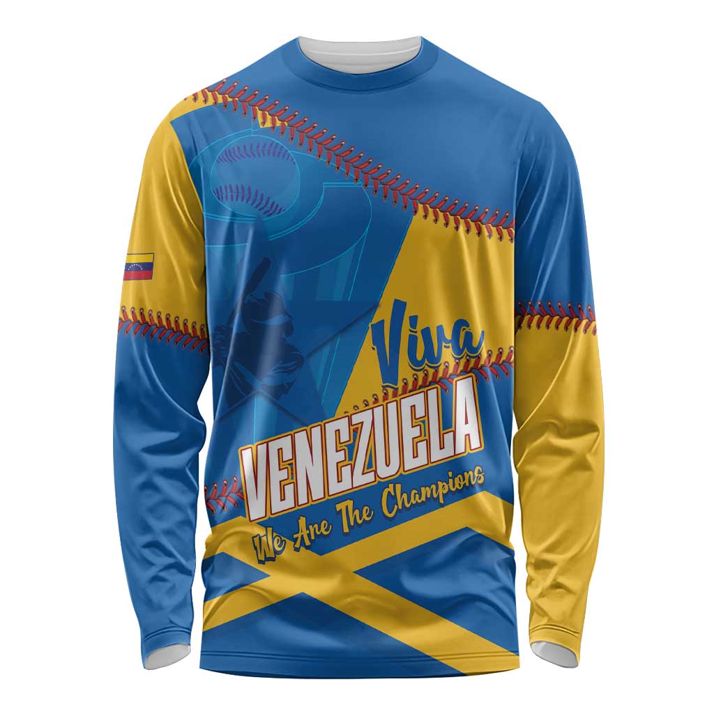 Baseball Venezuela 2026 Custom Long Sleeve Shirt 1st Champions Proud Blue Version