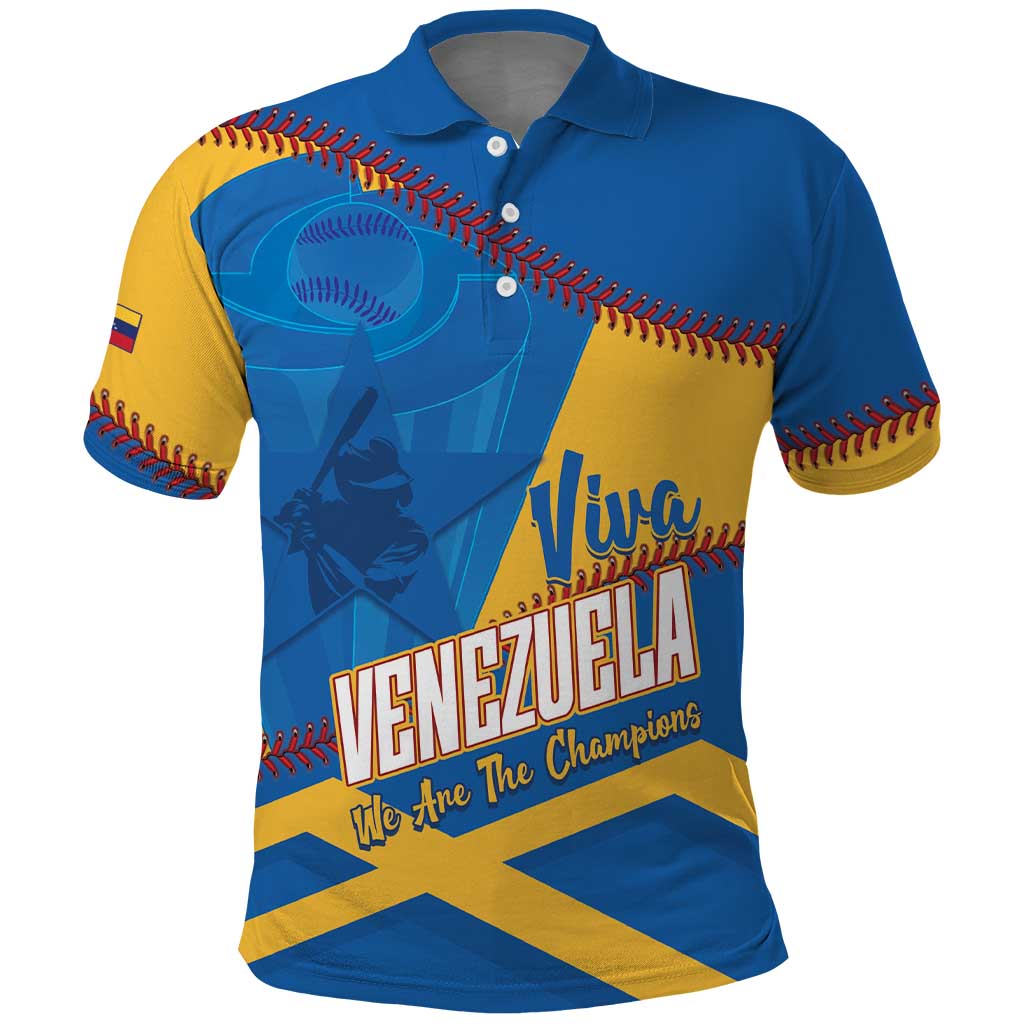 Baseball Venezuela 2026 Custom Polo Shirt 1st Champions Proud Blue Version