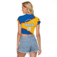 Baseball Venezuela 2026 Custom Raglan Cropped T Shirt 1st Champions Proud Blue Version