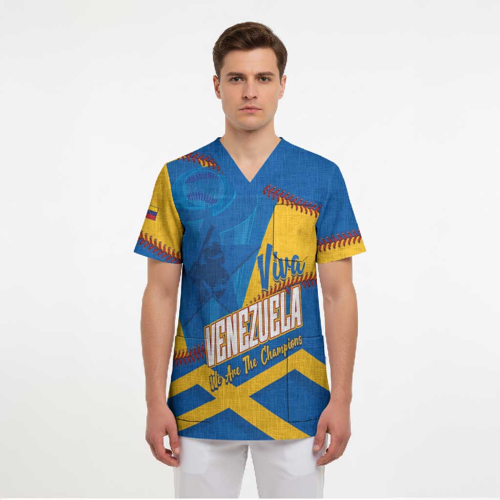 Baseball Venezuela 2026 Custom Scrub Top 1st Champions Proud Blue Version