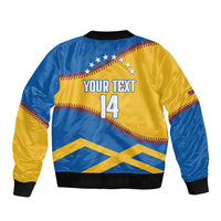 Baseball Venezuela 2026 Custom Sleeve Zip Bomber Jacket 1st Champions Proud Blue Version