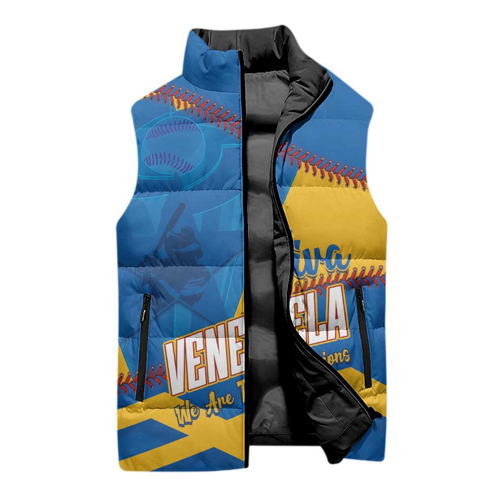 Baseball Venezuela 2026 Custom Sleeveless Puffer Jacket 1st Champions Proud Blue Version
