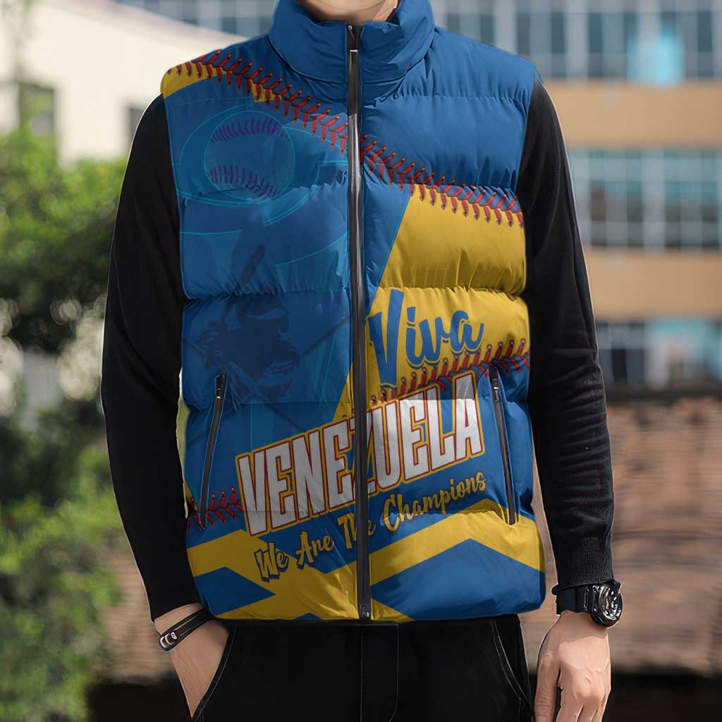 Baseball Venezuela 2026 Custom Sleeveless Puffer Jacket 1st Champions Proud Blue Version