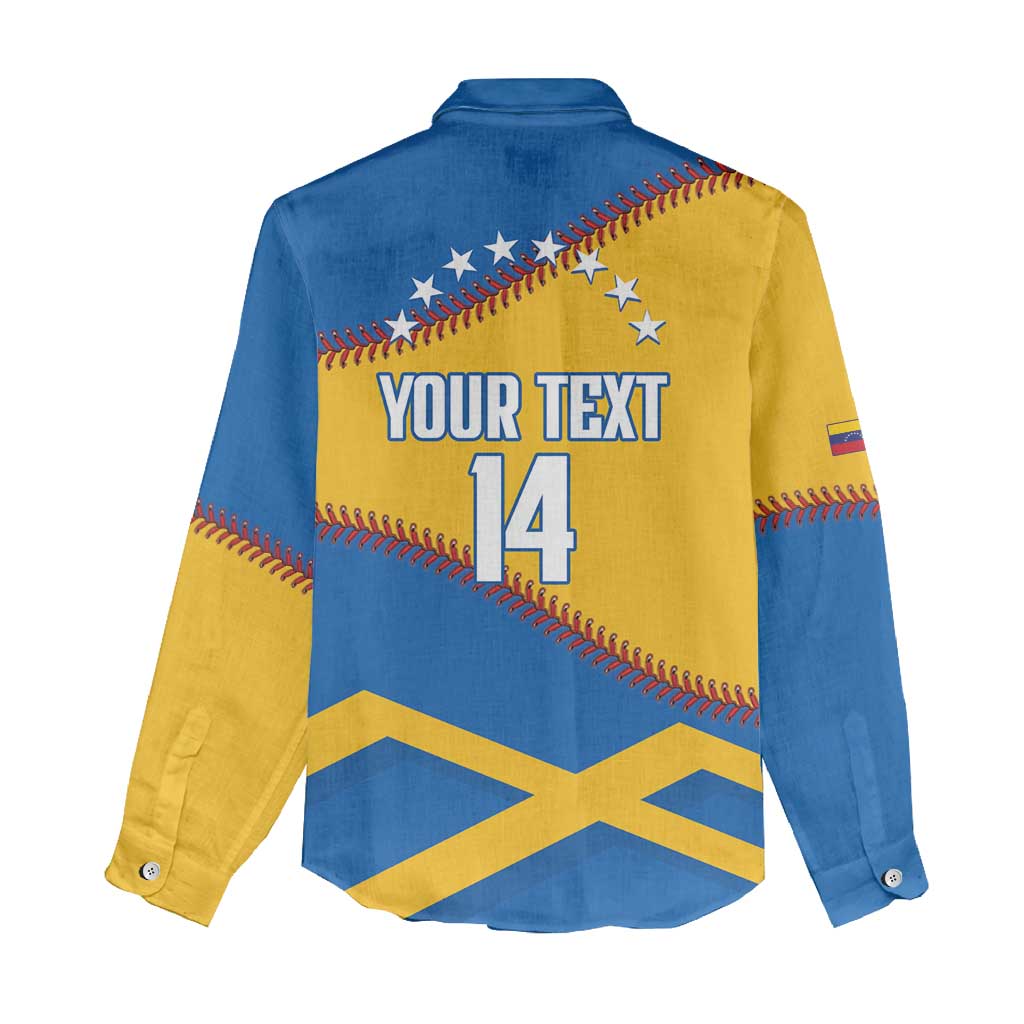 Baseball Venezuela 2026 Custom Women Casual Shirt 1st Champions Proud Blue Version