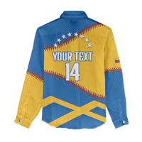 Baseball Venezuela 2026 Custom Women Casual Shirt 1st Champions Proud Blue Version