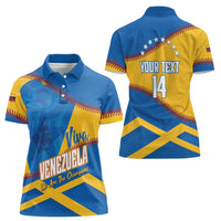 Baseball Venezuela 2026 Custom Women Polo Shirt 1st Champions Proud Blue Version