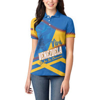 Baseball Venezuela 2026 Custom Women Polo Shirt 1st Champions Proud Blue Version