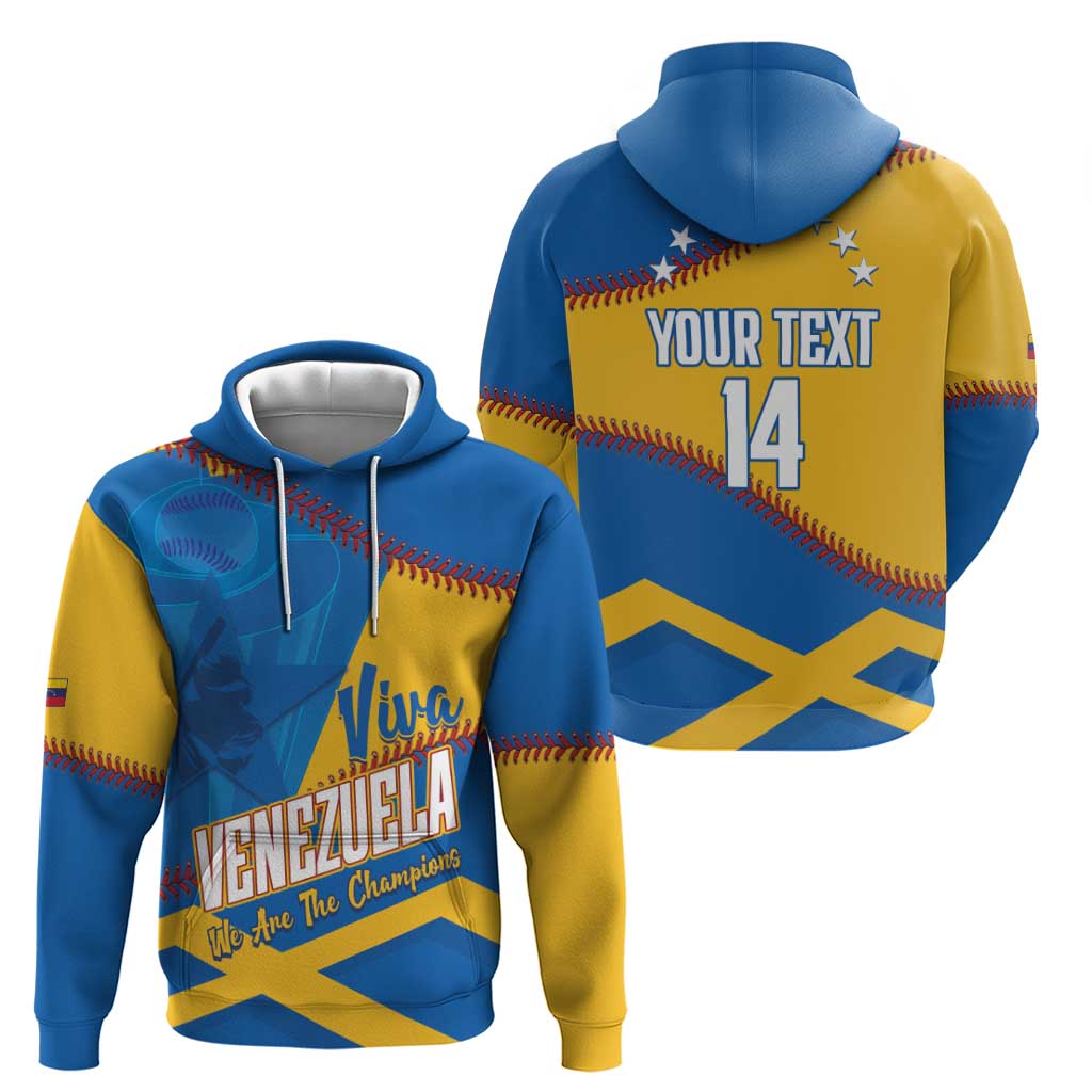 Baseball Venezuela 2026 Custom Zip Hoodie 1st Champions Proud Blue Version