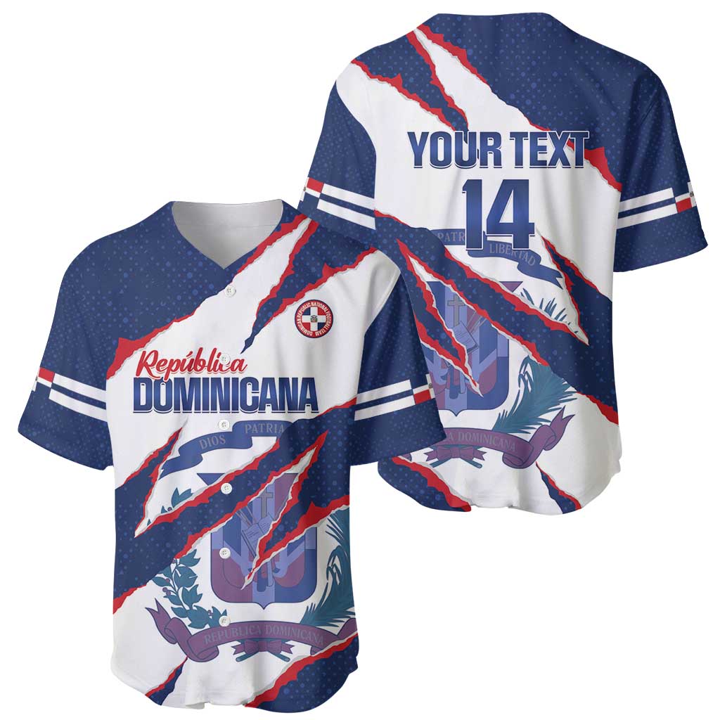 Custom Dominican Republic Football Baseball Jersey Los Quisqueyanos Crack Style