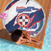 Custom Dominican Republic Football Beach Blanket Los Quisqueyanos Crack Style