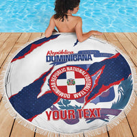 Custom Dominican Republic Football Beach Blanket Los Quisqueyanos Crack Style