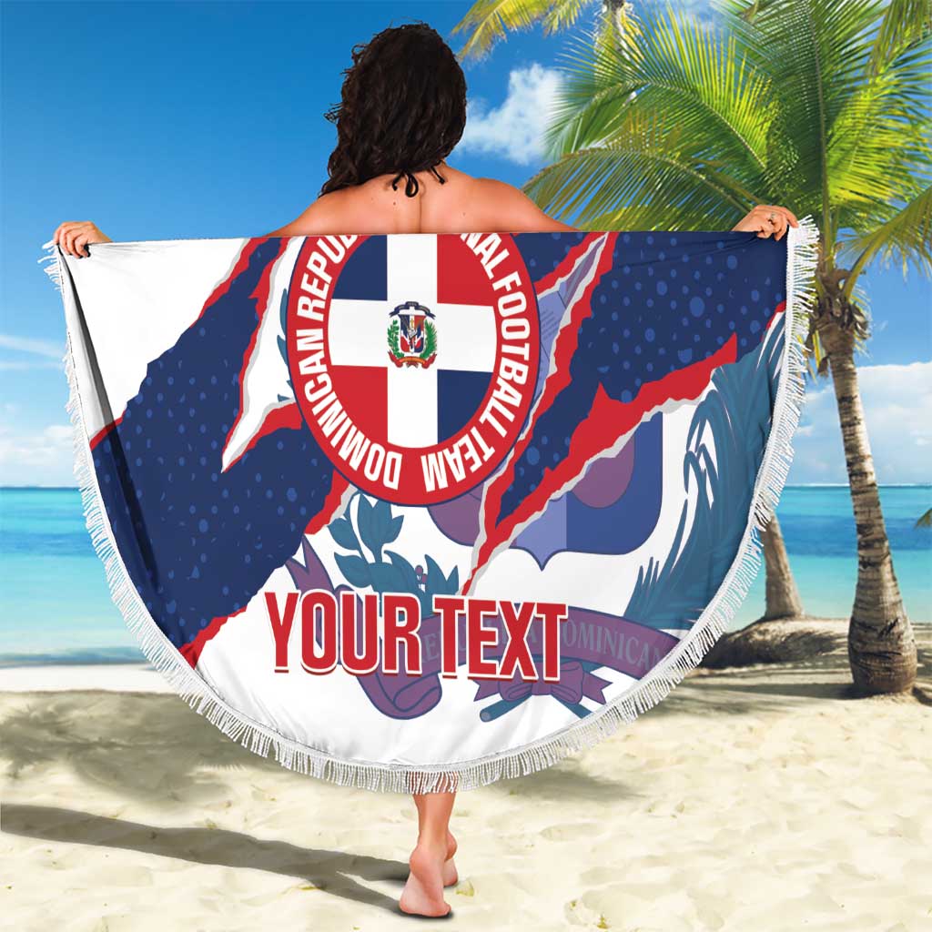 Custom Dominican Republic Football Beach Blanket Los Quisqueyanos Crack Style