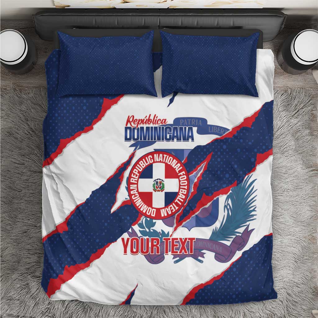 Custom Dominican Republic Football Bedding Set Los Quisqueyanos Crack Style