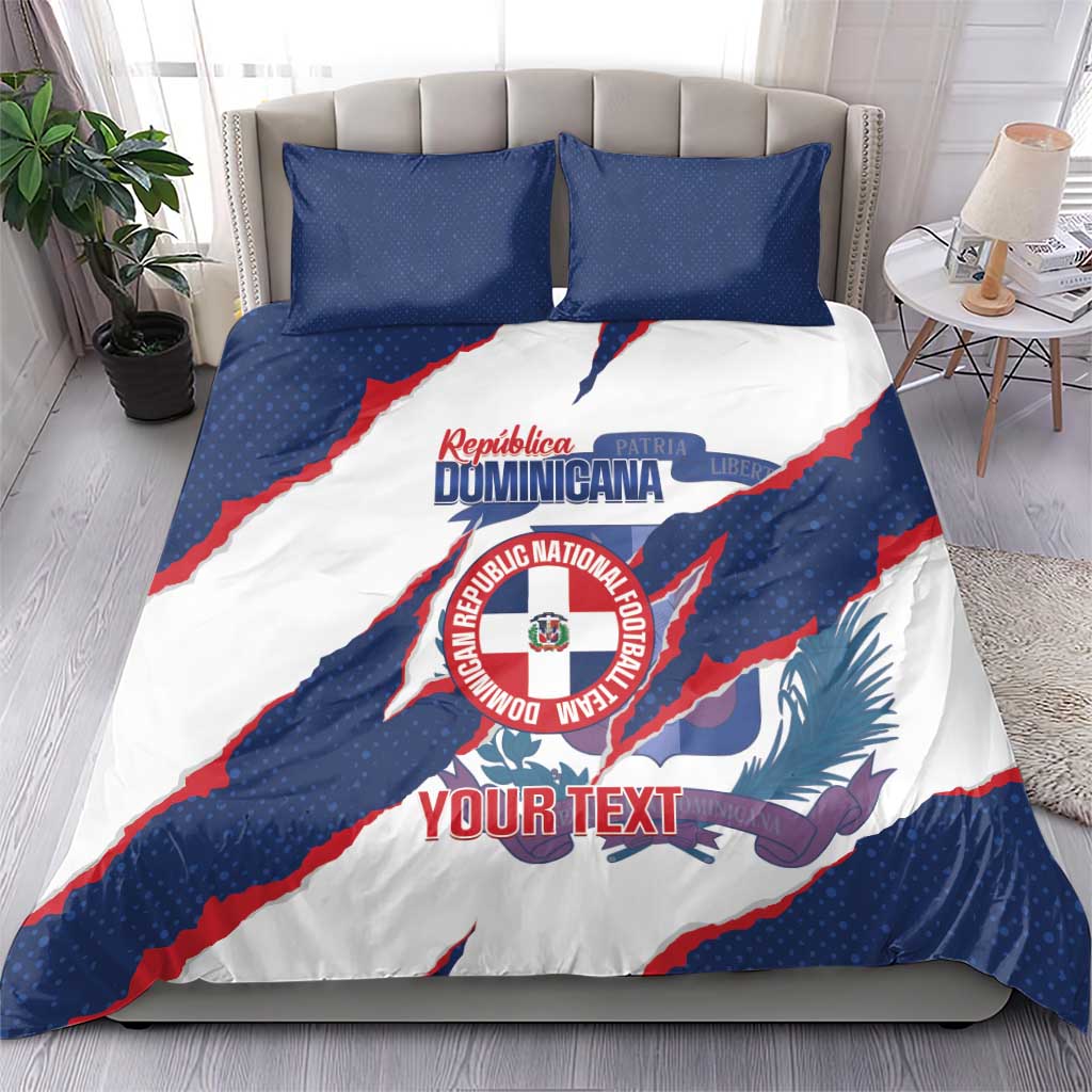Custom Dominican Republic Football Bedding Set Los Quisqueyanos Crack Style