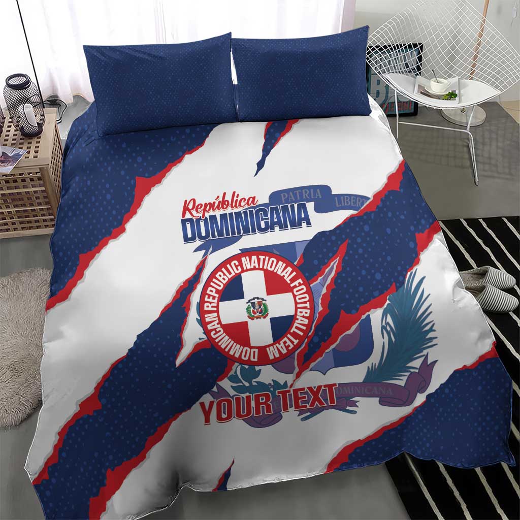 Custom Dominican Republic Football Bedding Set Los Quisqueyanos Crack Style