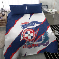 Custom Dominican Republic Football Bedding Set Los Quisqueyanos Crack Style