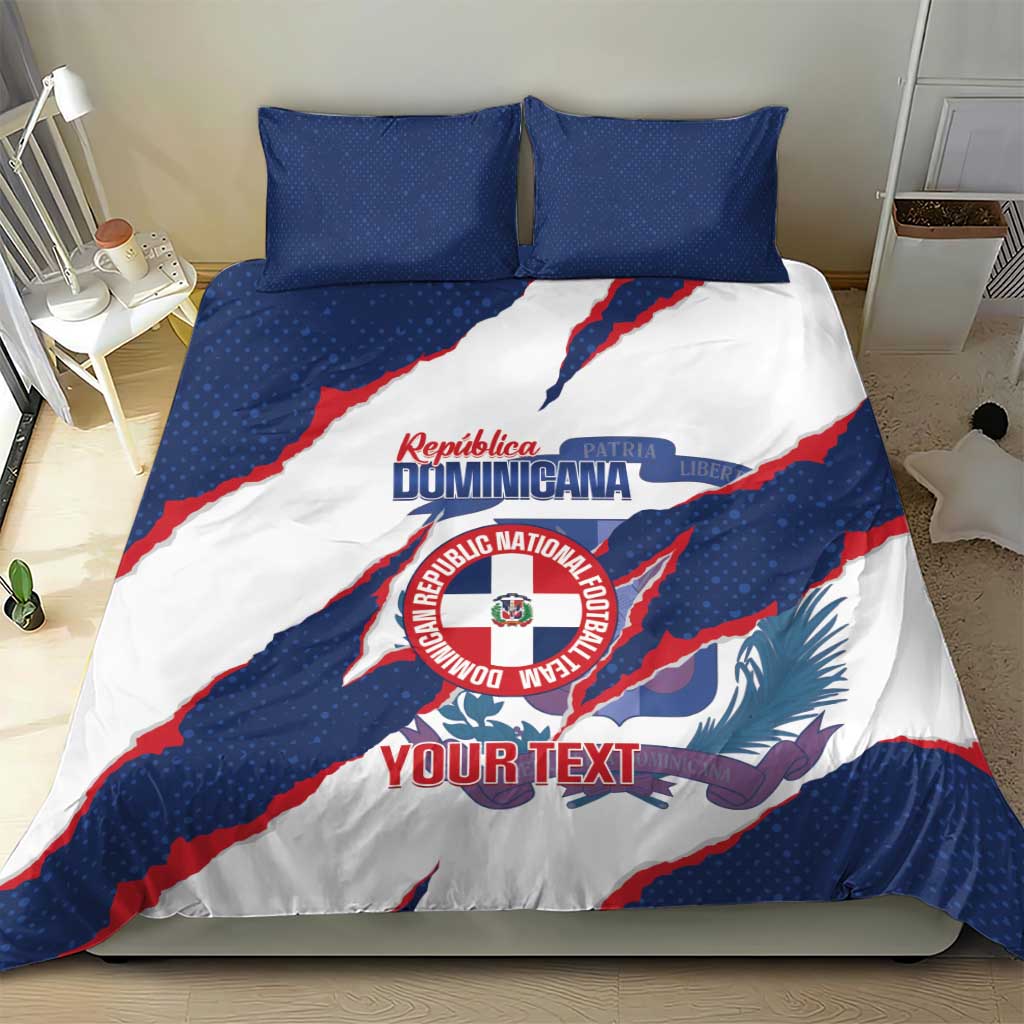 Custom Dominican Republic Football Bedding Set Los Quisqueyanos Crack Style