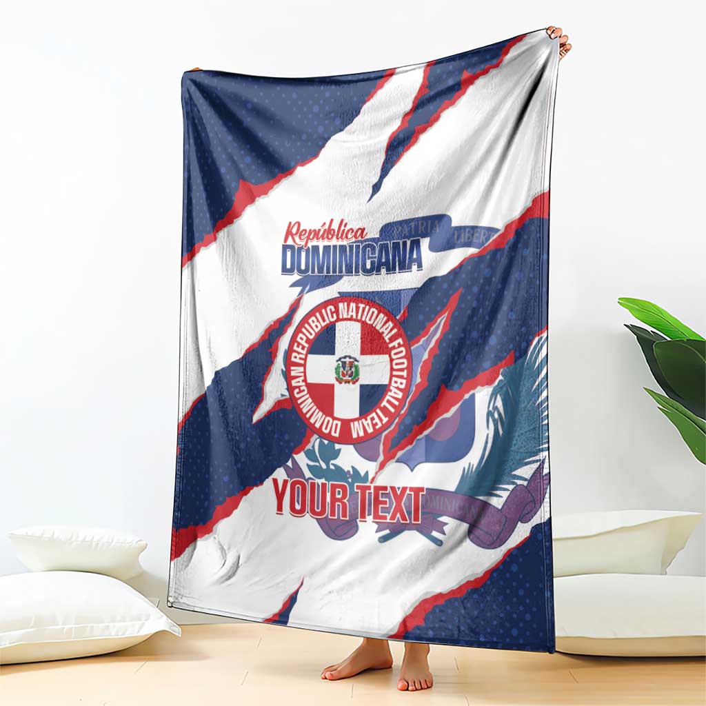 Custom Dominican Republic Football Blanket Los Quisqueyanos Crack Style