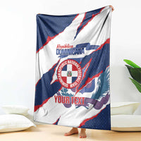 Custom Dominican Republic Football Blanket Los Quisqueyanos Crack Style