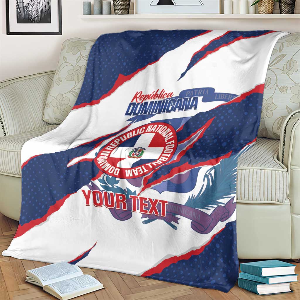 Custom Dominican Republic Football Blanket Los Quisqueyanos Crack Style