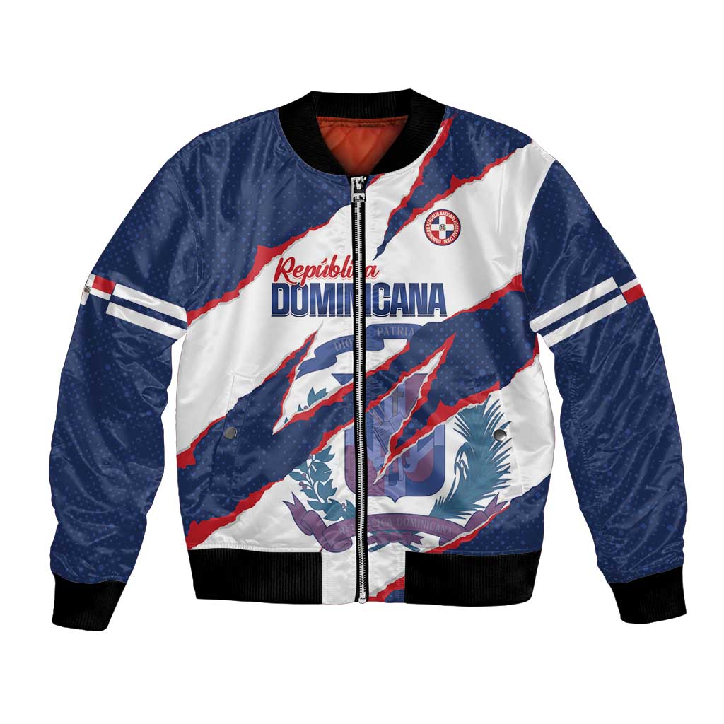 Custom Dominican Republic Football Bomber Jacket Los Quisqueyanos Crack Style