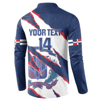 Custom Dominican Republic Football Button Sweatshirt Los Quisqueyanos Crack Style