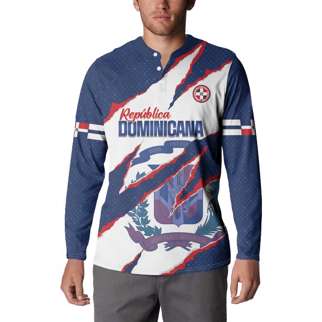 Custom Dominican Republic Football Button Sweatshirt Los Quisqueyanos Crack Style