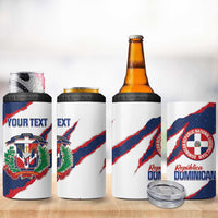 Custom Dominican Republic Football 4 in 1 Can Cooler Tumbler Los Quisqueyanos Crack Style