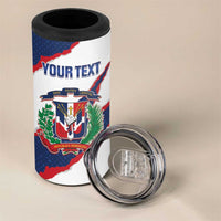 Custom Dominican Republic Football 4 in 1 Can Cooler Tumbler Los Quisqueyanos Crack Style