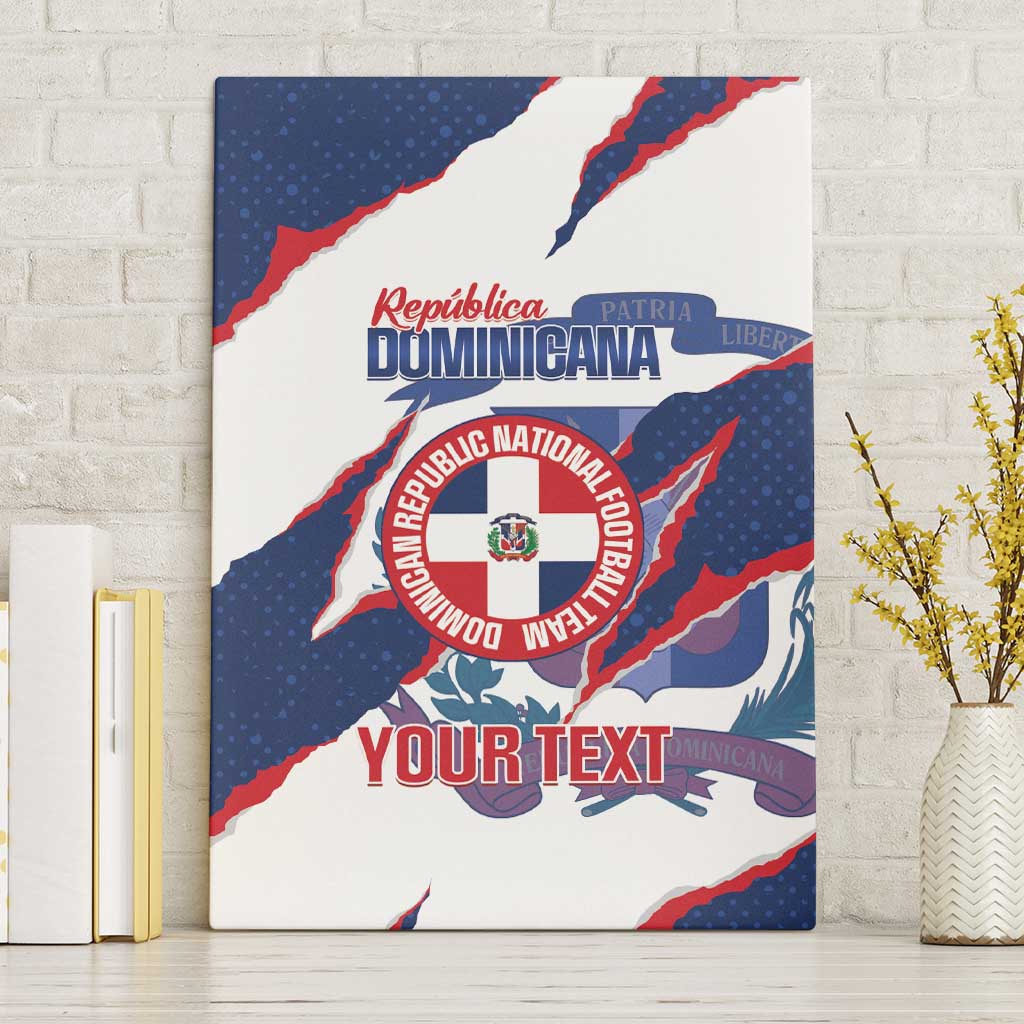Custom Dominican Republic Football Canvas Wall Art Los Quisqueyanos Crack Style