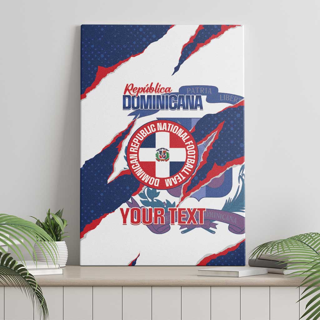 Custom Dominican Republic Football Canvas Wall Art Los Quisqueyanos Crack Style