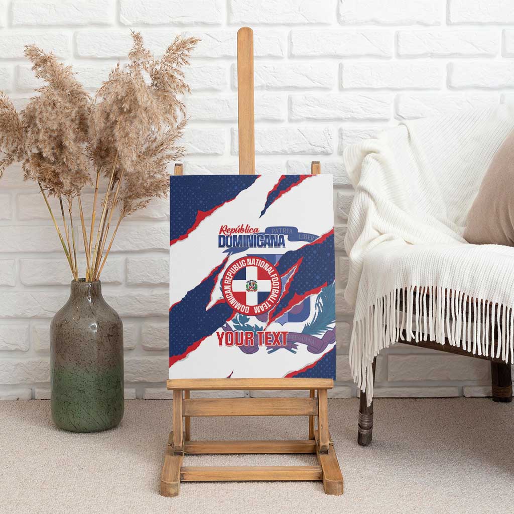 Custom Dominican Republic Football Canvas Wall Art Los Quisqueyanos Crack Style