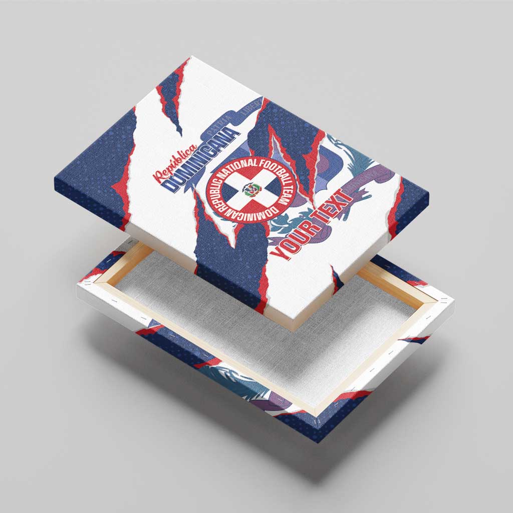 Custom Dominican Republic Football Canvas Wall Art Los Quisqueyanos Crack Style