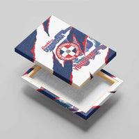 Custom Dominican Republic Football Canvas Wall Art Los Quisqueyanos Crack Style