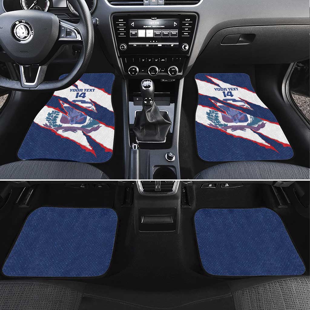 Custom Dominican Republic Football Car Mats Los Quisqueyanos Crack Style