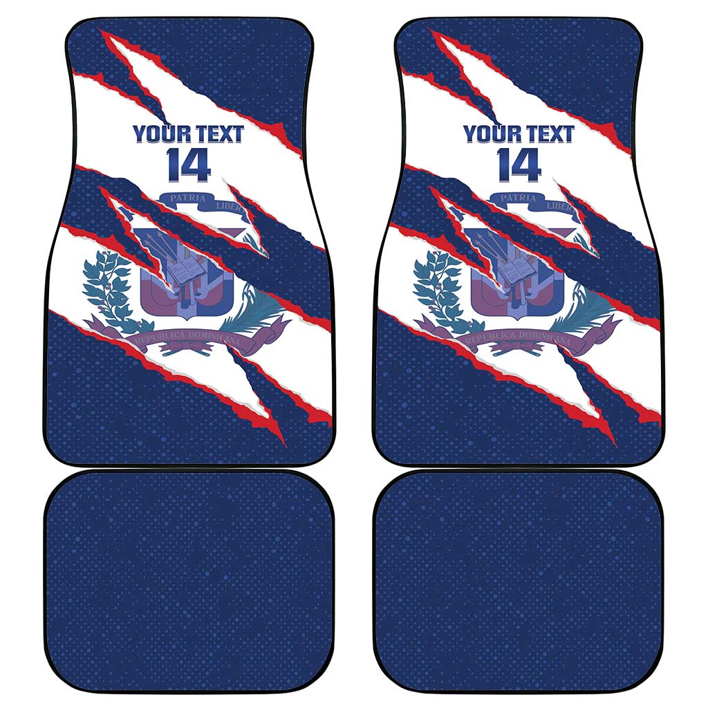 Custom Dominican Republic Football Car Mats Los Quisqueyanos Crack Style