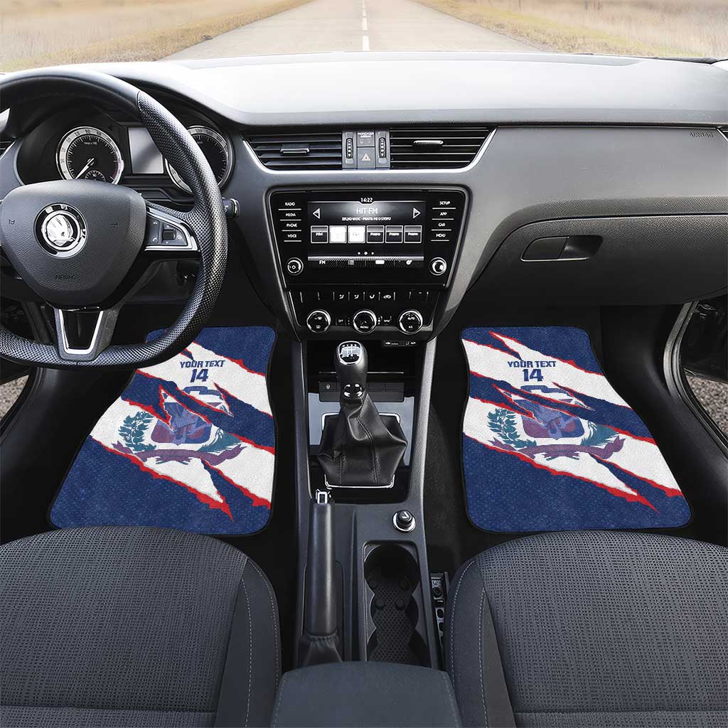 Custom Dominican Republic Football Car Mats Los Quisqueyanos Crack Style