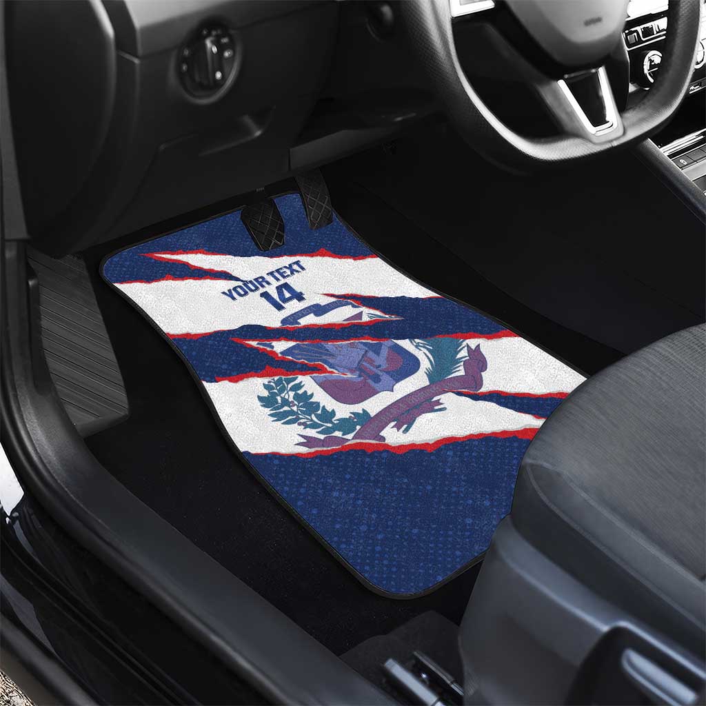 Custom Dominican Republic Football Car Mats Los Quisqueyanos Crack Style