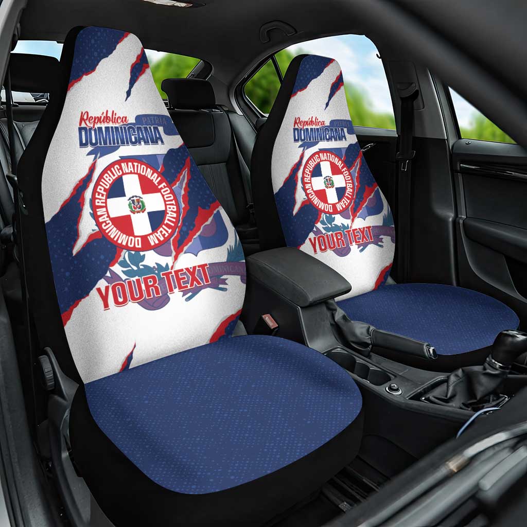 Custom Dominican Republic Football Car Seat Cover Los Quisqueyanos Crack Style