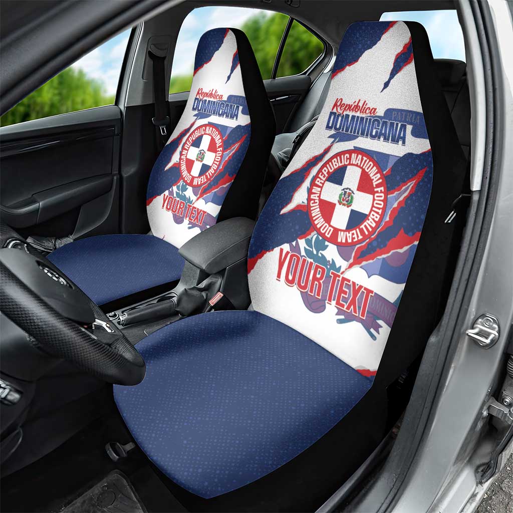 Custom Dominican Republic Football Car Seat Cover Los Quisqueyanos Crack Style