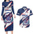 Custom Dominican Republic Football Couples Matching Long Sleeve Bodycon Dress and Hawaiian Shirt Los Quisqueyanos Crack Style