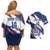 Custom Dominican Republic Football Couples Matching Off Shoulder Short Dress and Hawaiian Shirt Los Quisqueyanos Crack Style